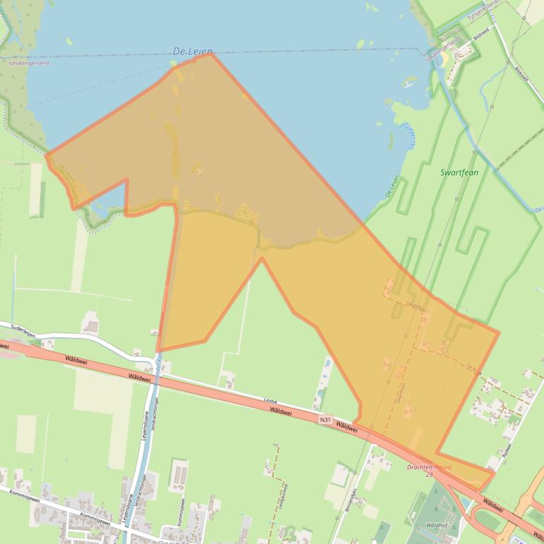 Kaart van postcodegebied 9218SC.