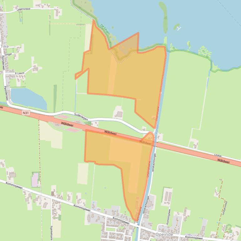 Kaart van postcodegebied 9218VE.