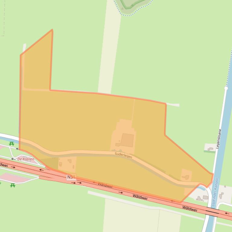 Kaart van postcodegebied 9218VG.