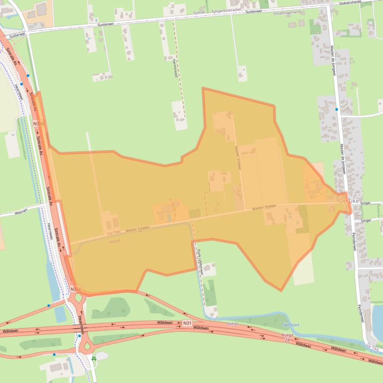 Kaart van postcodegebied 9219VR.