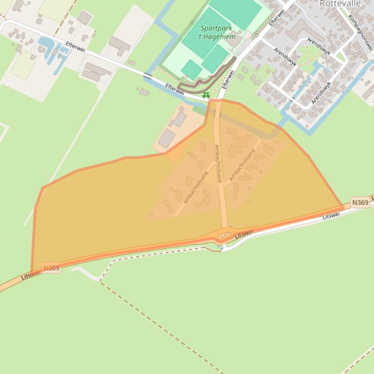 Kaart van postcodegebied 9221RA.