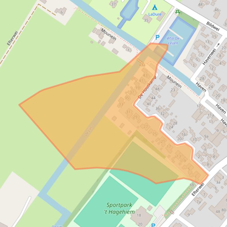 Kaart van postcodegebied 9221SC.