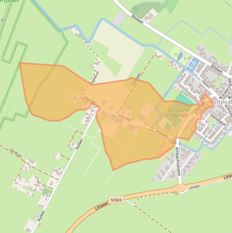 Kaart van postcodegebied 9221SK.