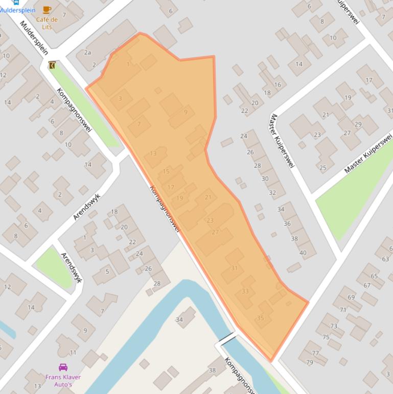 Kaart van postcodegebied 9221SW.