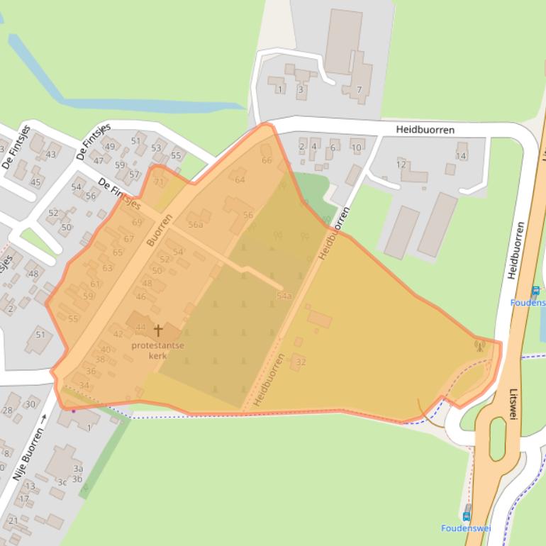 Kaart van postcodegebied 9221TC.