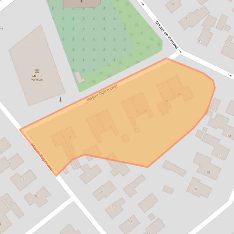 Kaart van postcodegebied 9221TG.