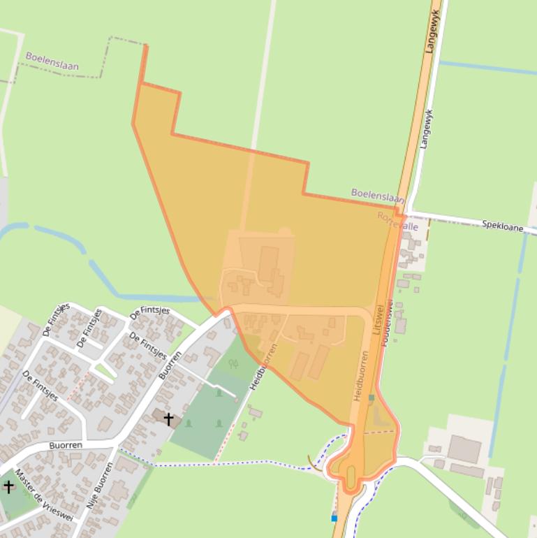 Kaart van postcodegebied 9221TM.