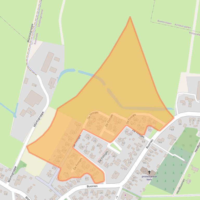 Kaart van postcodegebied 9221TS.