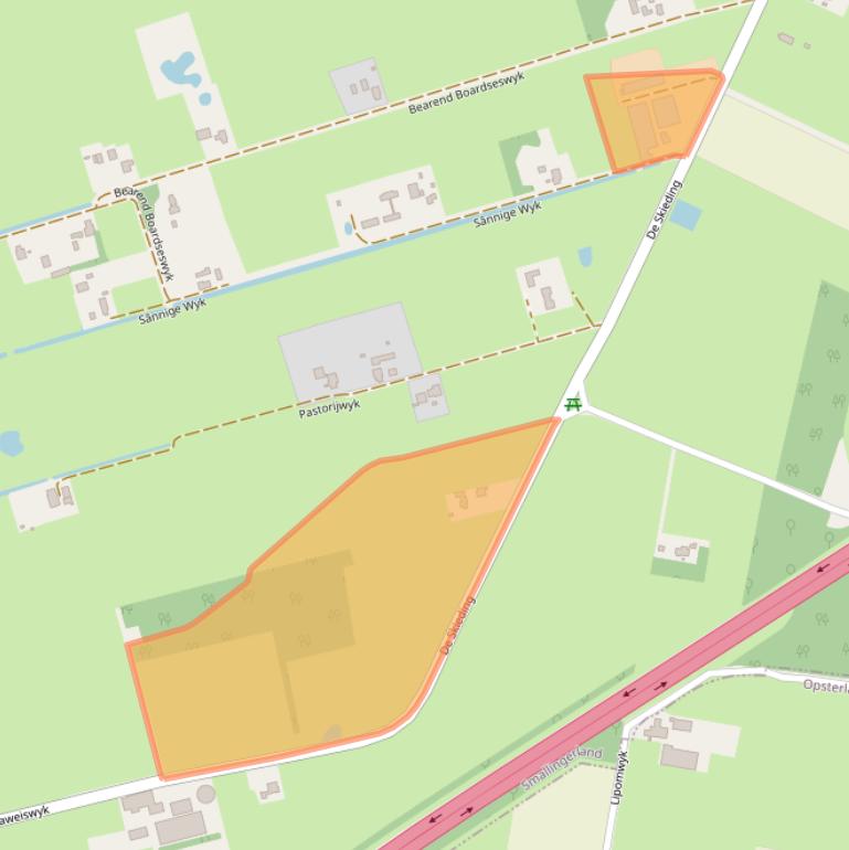 Kaart van postcodegebied 9222LC.