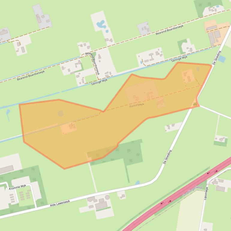 Kaart van postcodegebied 9222LD.