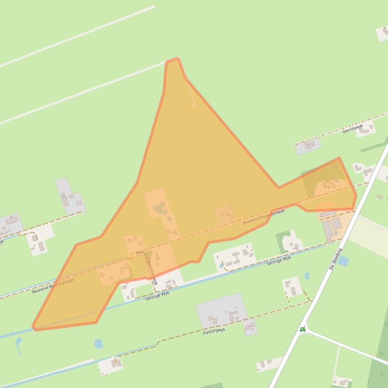 Kaart van postcodegebied 9222LG.