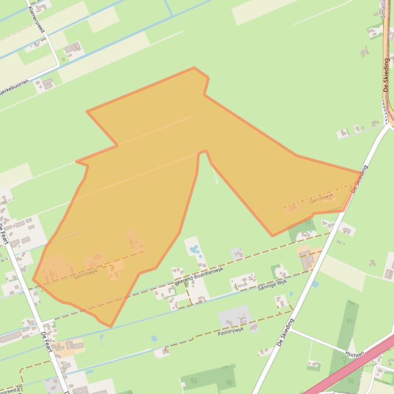 Kaart van postcodegebied 9222LH.