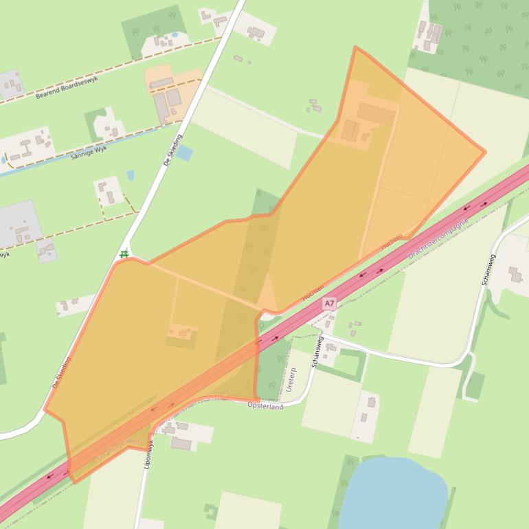 Kaart van postcodegebied 9222LP.