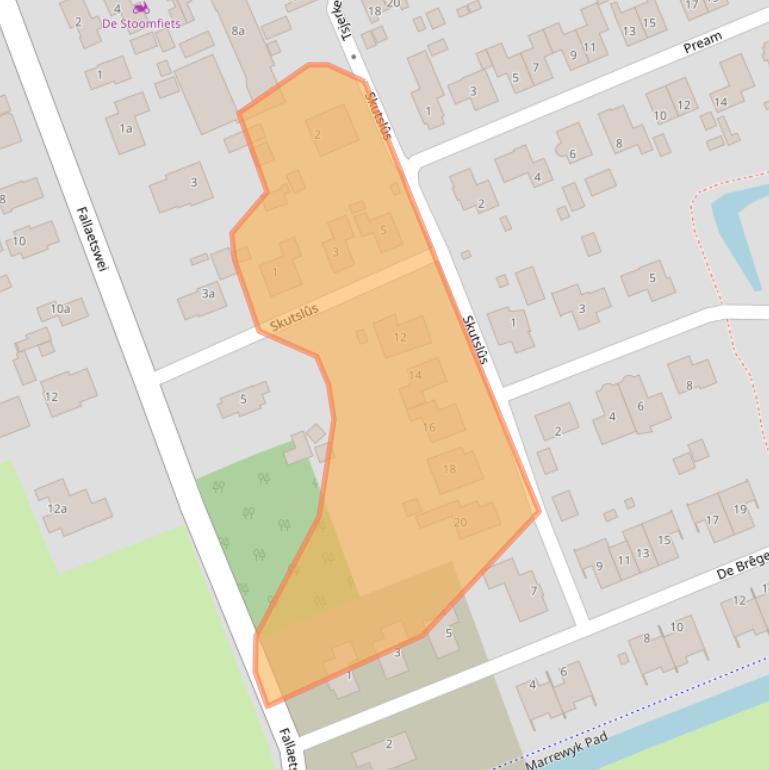 Kaart van postcodegebied 9222MA.