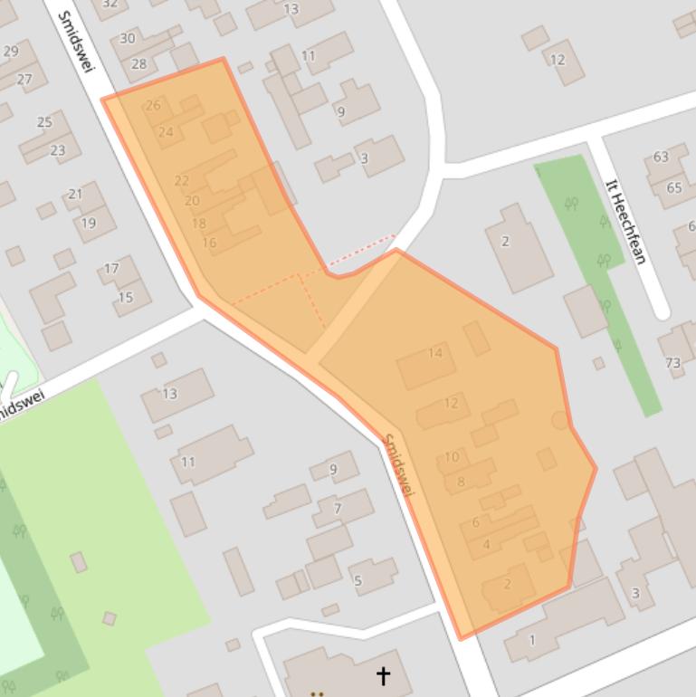 Kaart van postcodegebied 9222NC.