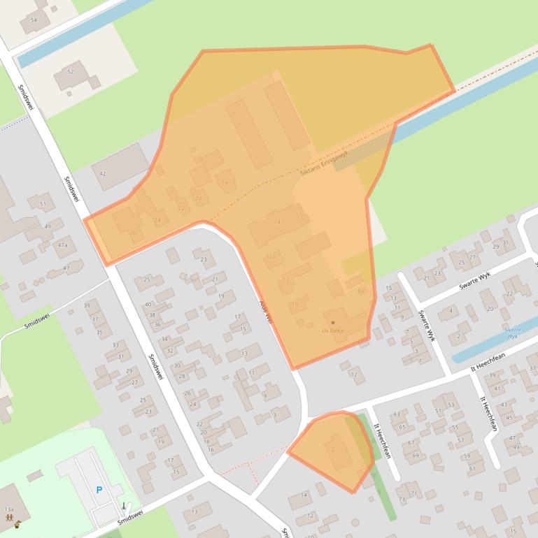Kaart van postcodegebied 9222NG.