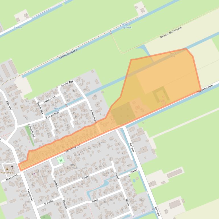 Kaart van postcodegebied 9222NH.