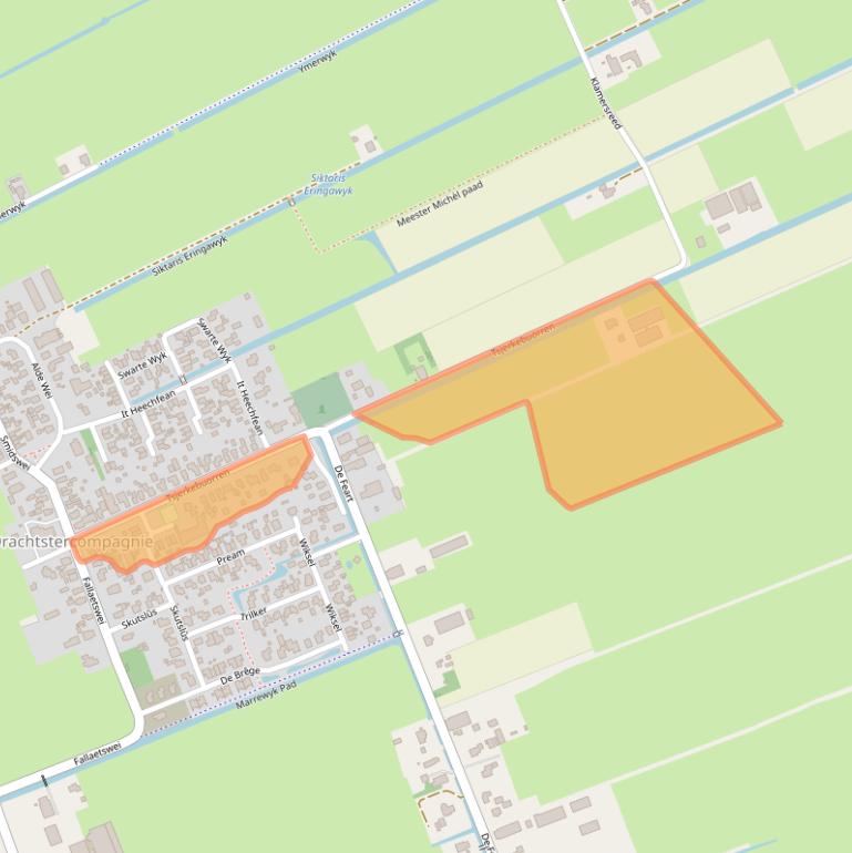 Kaart van postcodegebied 9222NJ.