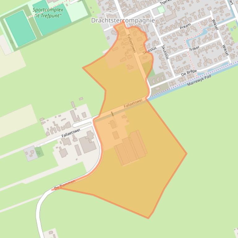 Kaart van postcodegebied 9222NL.