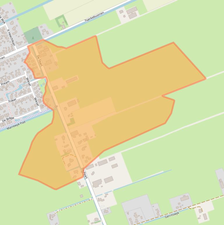 Kaart van postcodegebied 9222NR.
