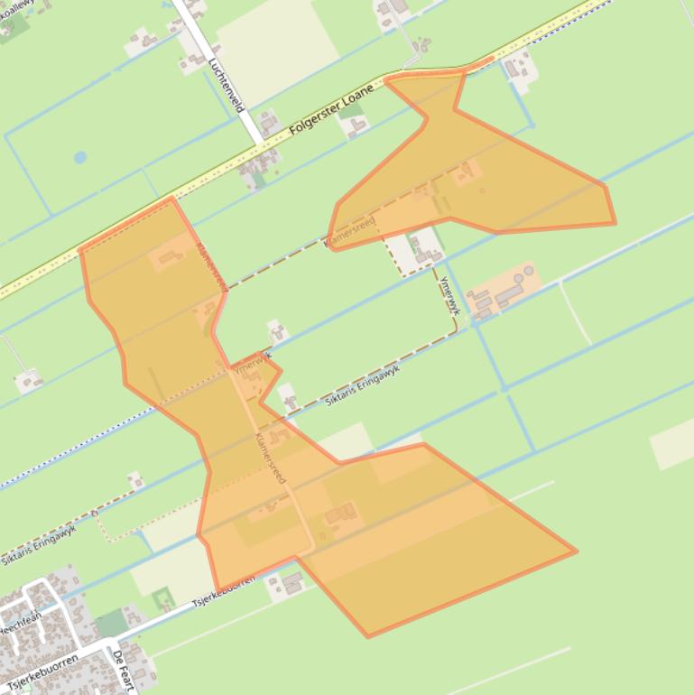 Kaart van postcodegebied 9222NV.