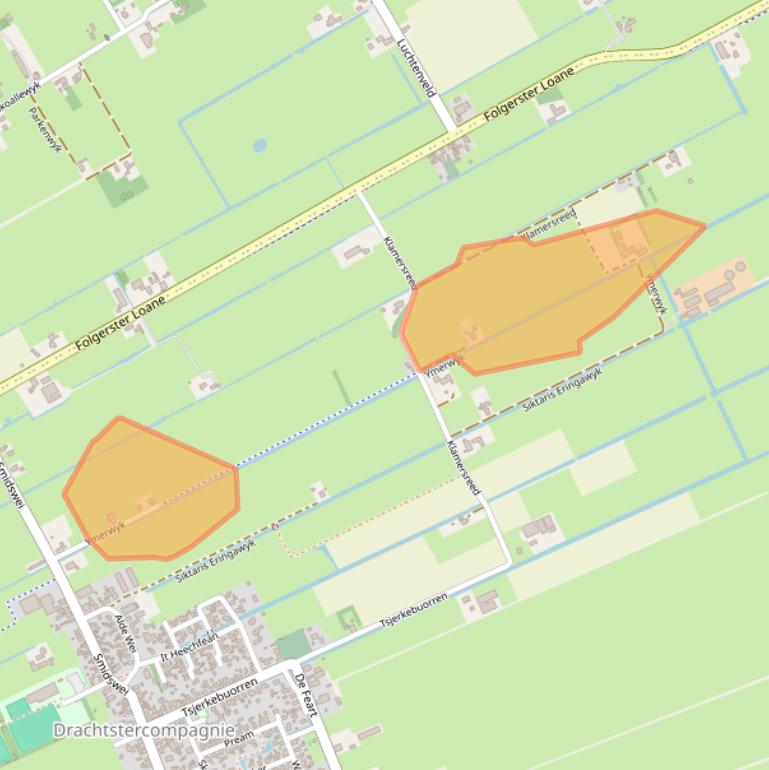 Kaart van postcodegebied 9222NX.