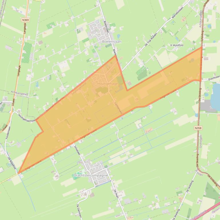 Kaart van postcodegebied 9223.