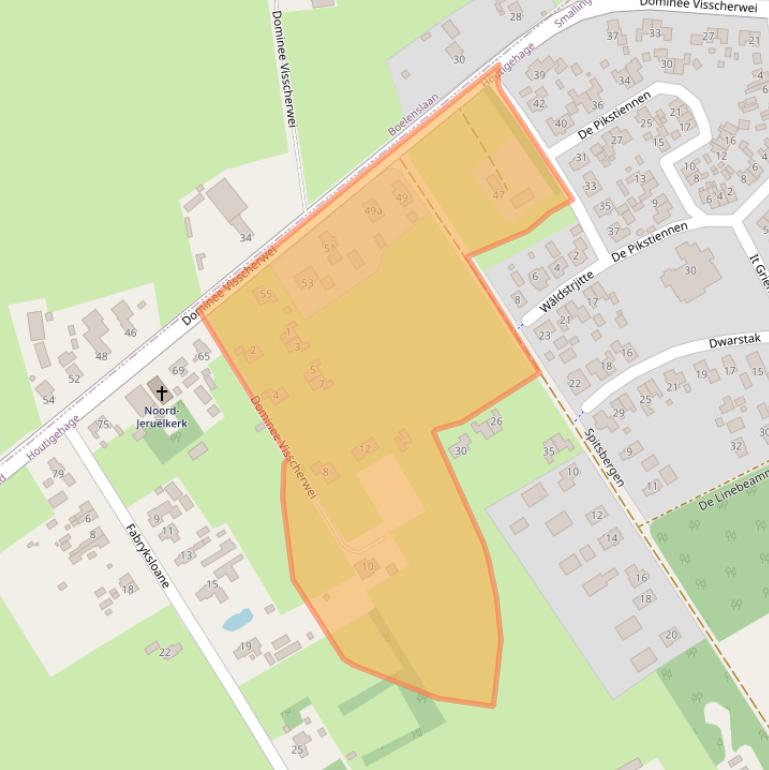 Kaart van postcodegebied 9223LJ.