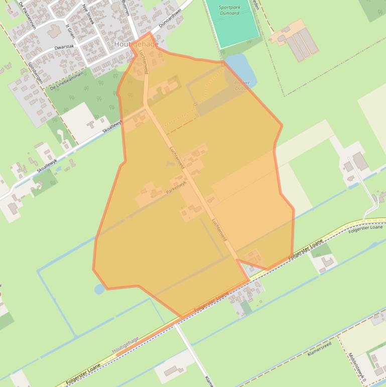 Kaart van postcodegebied 9223NA.