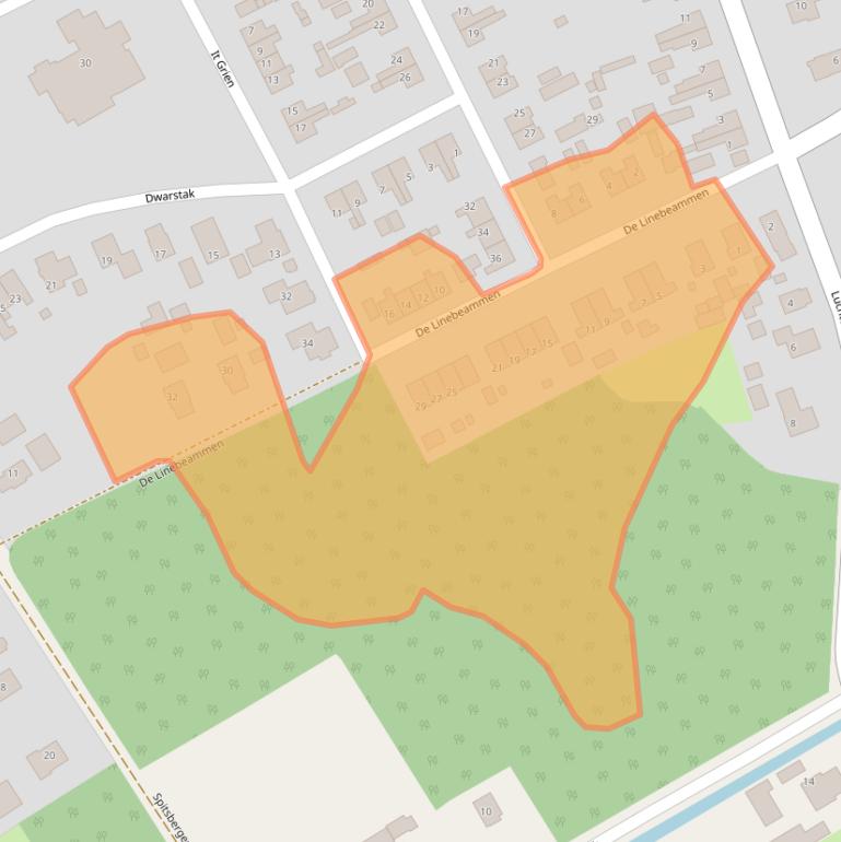 Kaart van postcodegebied 9223NB.
