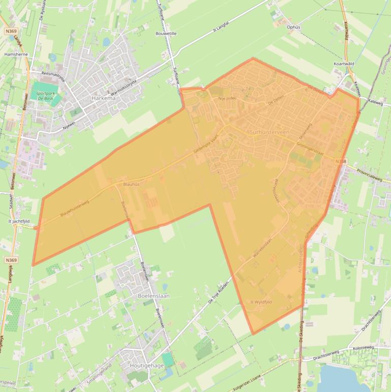 Kaart van postcodegebied 9231.