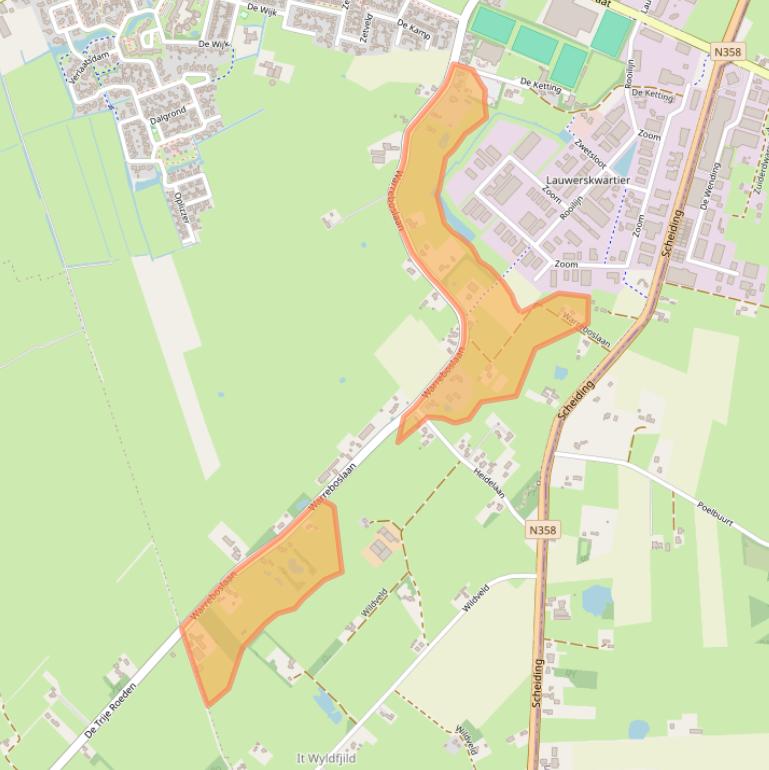 Kaart van postcodegebied 9231AH.