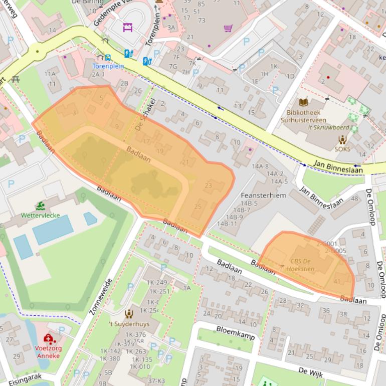 Kaart van postcodegebied 9231AZ.