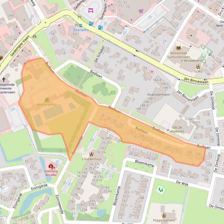 Kaart van postcodegebied 9231BA.