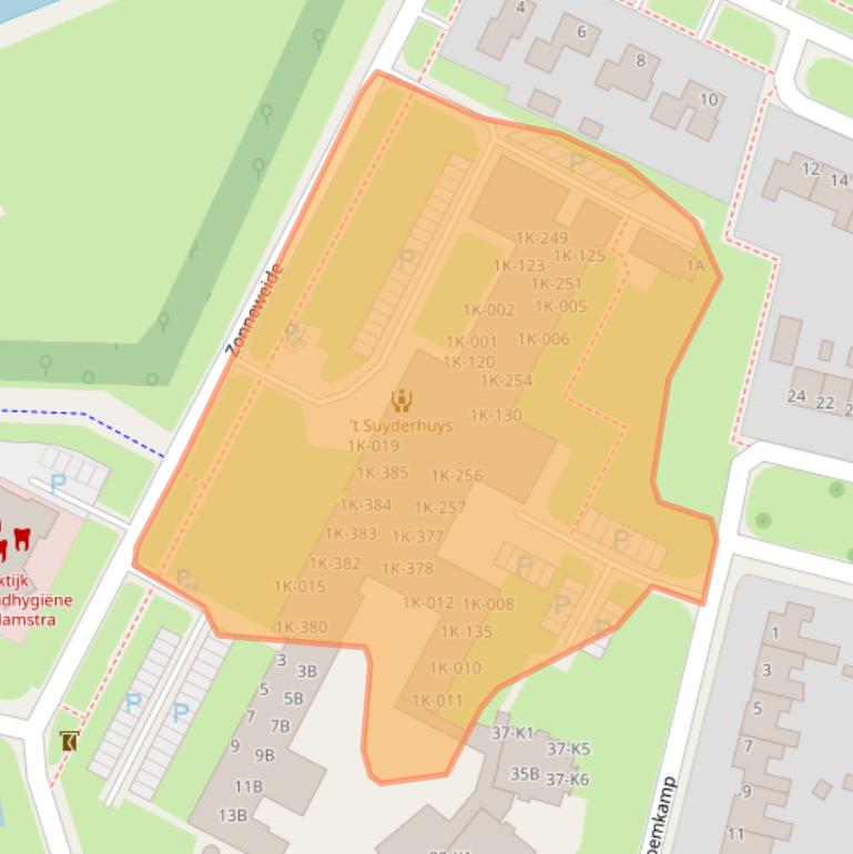 Kaart van postcodegebied 9231BB.