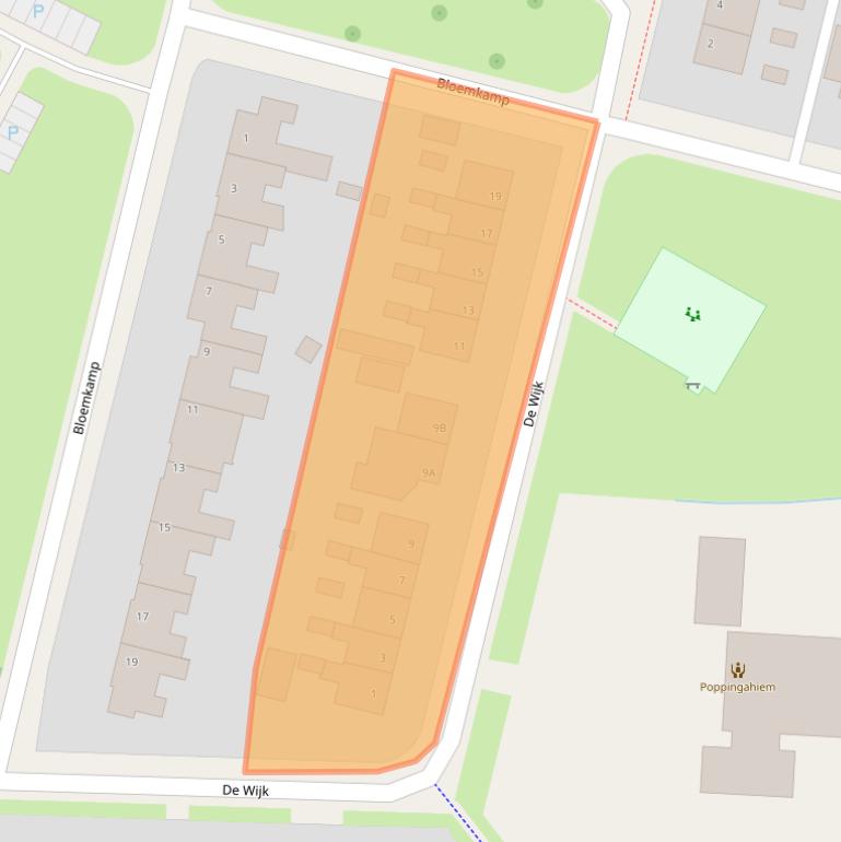 Kaart van postcodegebied 9231BD.