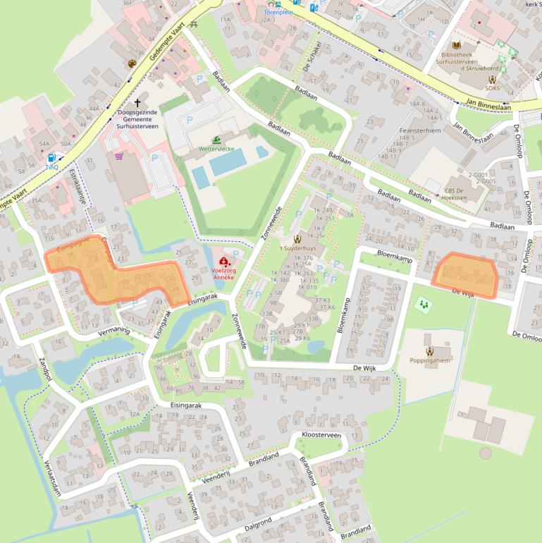 Kaart van postcodegebied 9231BE.