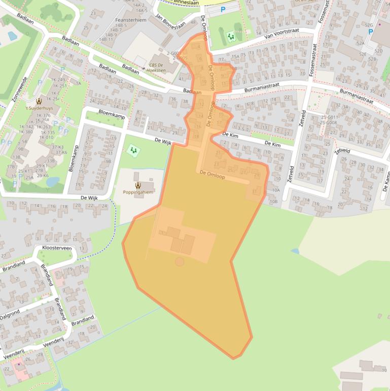 Kaart van postcodegebied 9231BL.