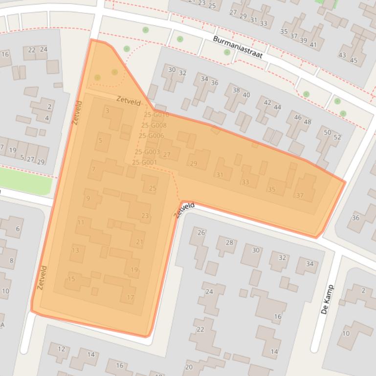 Kaart van postcodegebied 9231BN.