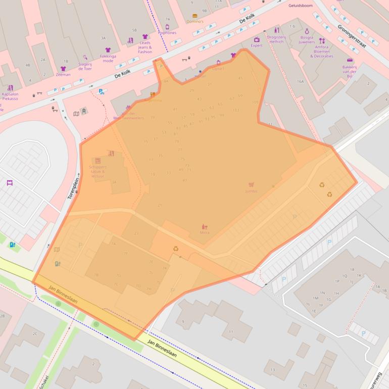 Kaart van postcodegebied 9231CG.