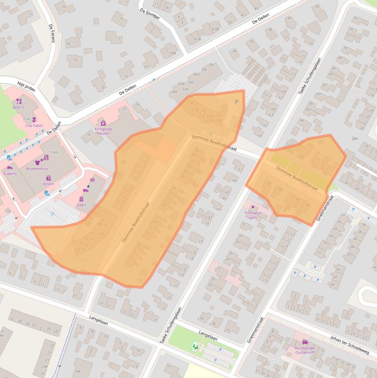 Kaart van postcodegebied 9231EJ.