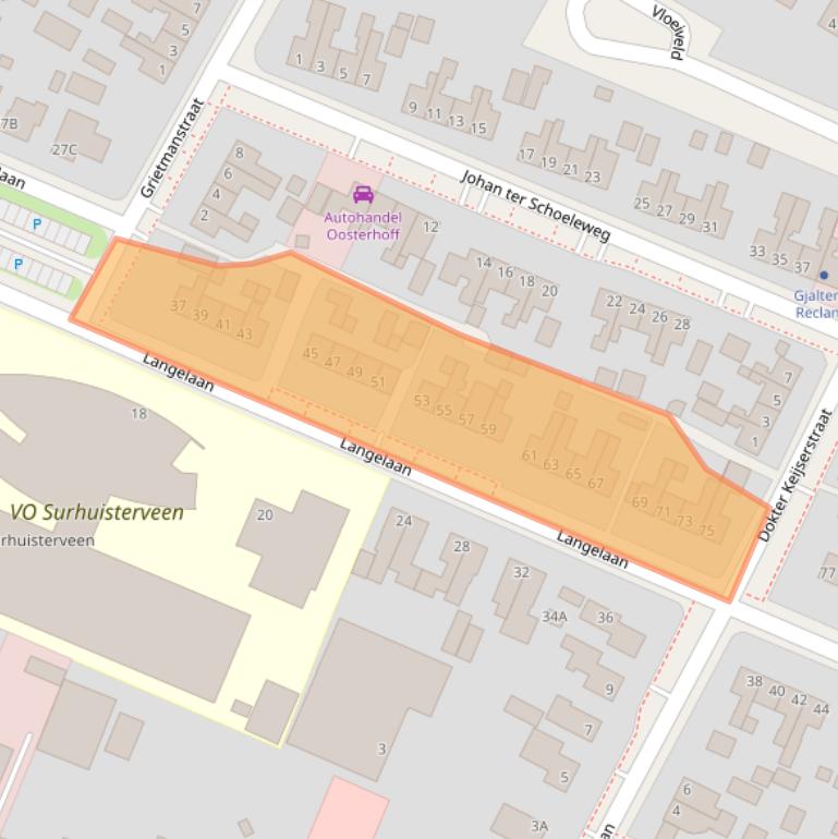 Kaart van postcodegebied 9231EL.