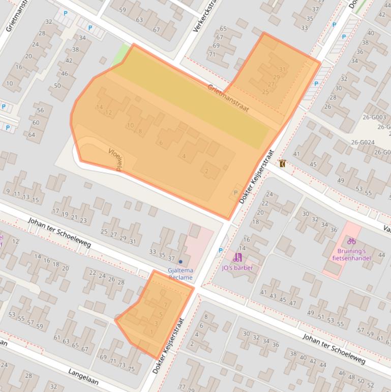 Kaart van postcodegebied 9231EW.