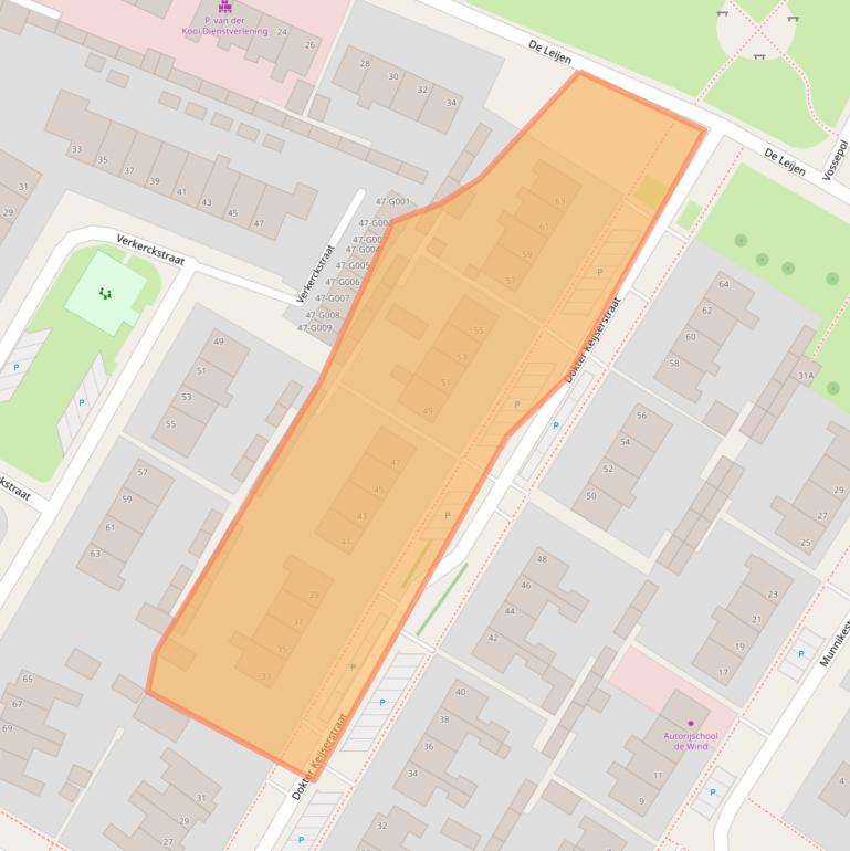 Kaart van postcodegebied 9231EX.