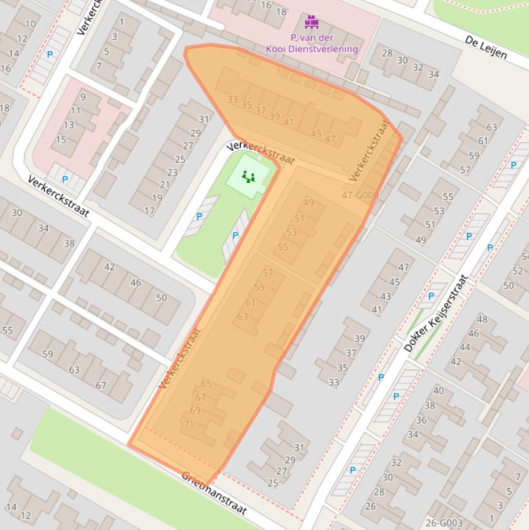 Kaart van postcodegebied 9231GZ.