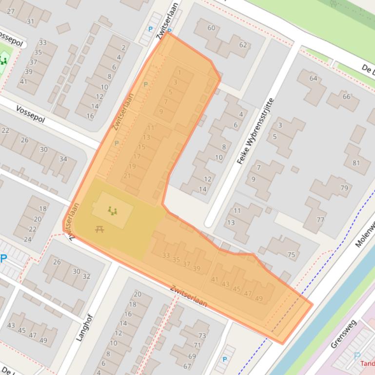 Kaart van postcodegebied 9231HJ.