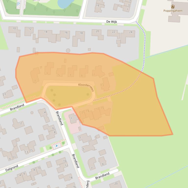 Kaart van postcodegebied 9231MJ.