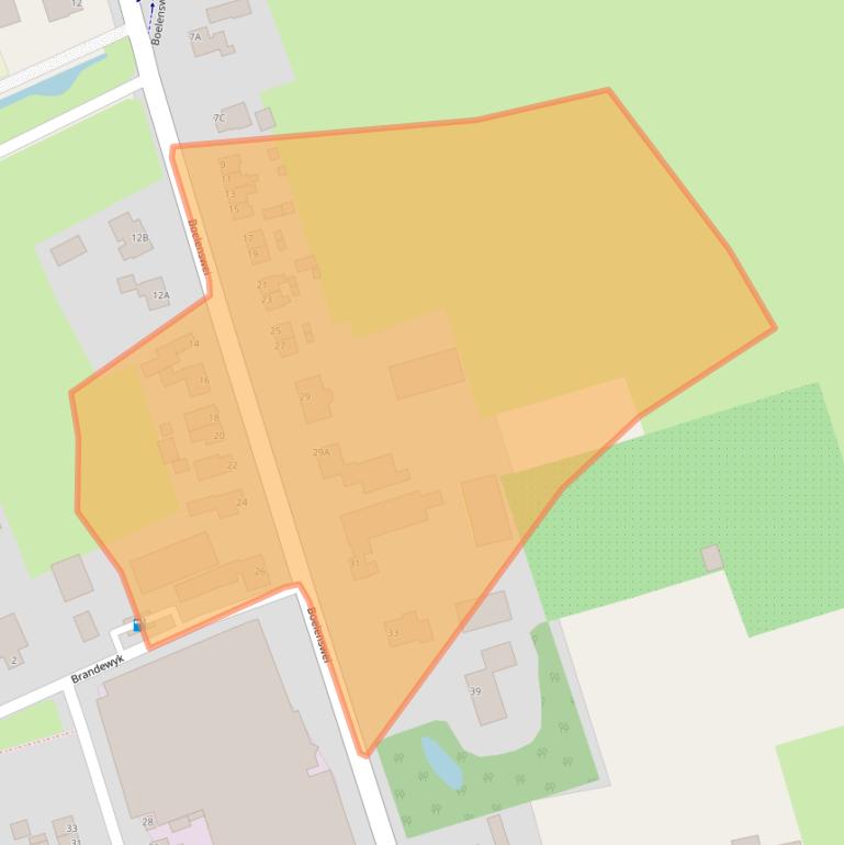 Kaart van postcodegebied 9233KC.