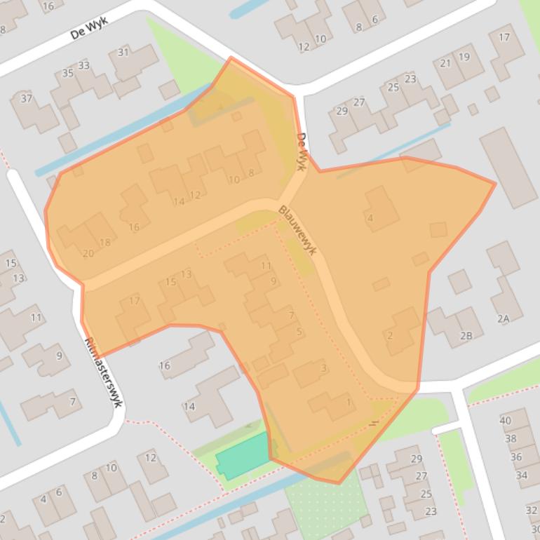 Kaart van postcodegebied 9233KX.