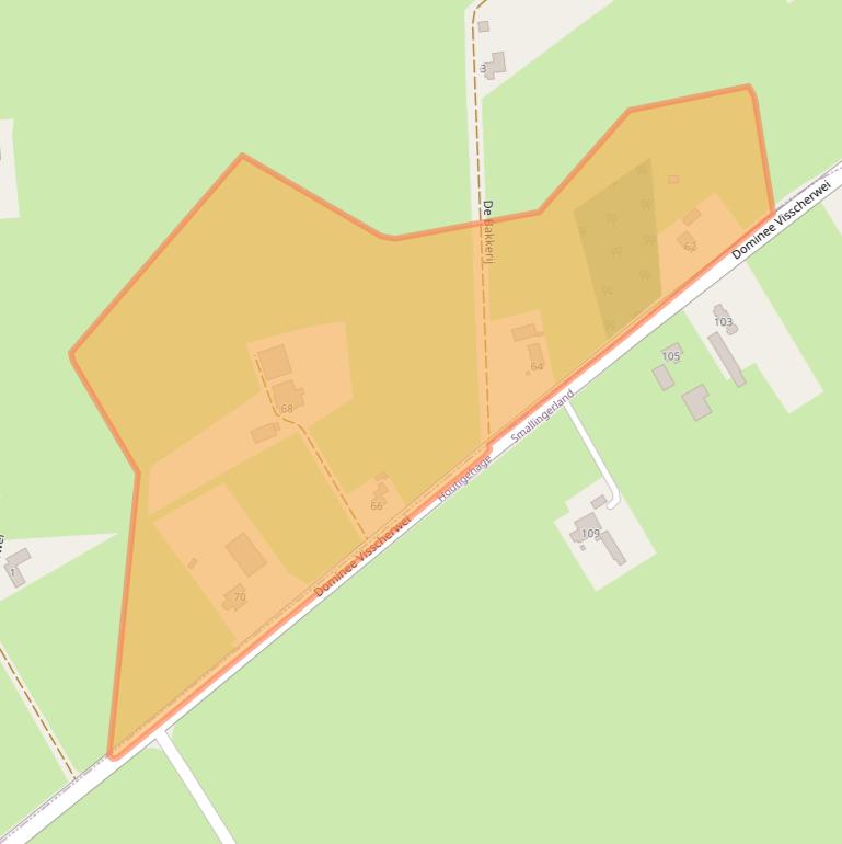 Kaart van postcodegebied 9233LD.